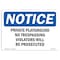 Signmission OSHA Notice Sign, 7" Height, 10" Width, Private Playground No Trespassing Violators Sign, Landscape OS-NS-D-710-L-17823 - alternate 1